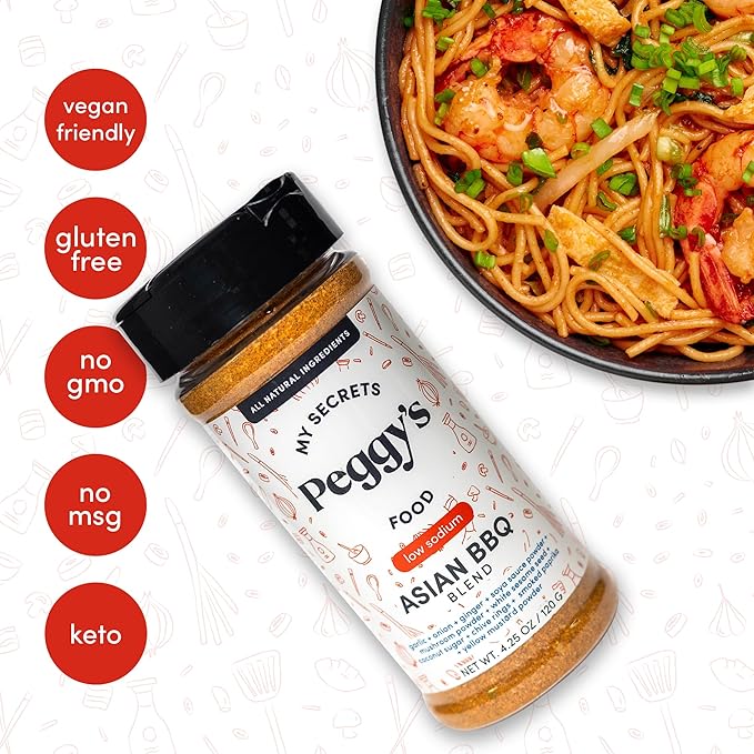 Sazonador My Secrets Peggy's Food Asian BBQ - Bajo en Sodio - 4.25 oz miniatura 4