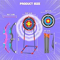 Vista 5 de Paquete de 2 Arcos y Flechas para Niños, 20 Flechas con Ventosa, 2 Objetivos de Tiro con Arco y Carcaj, Conjunto con Luces para Niños de 4-8 y 8-12