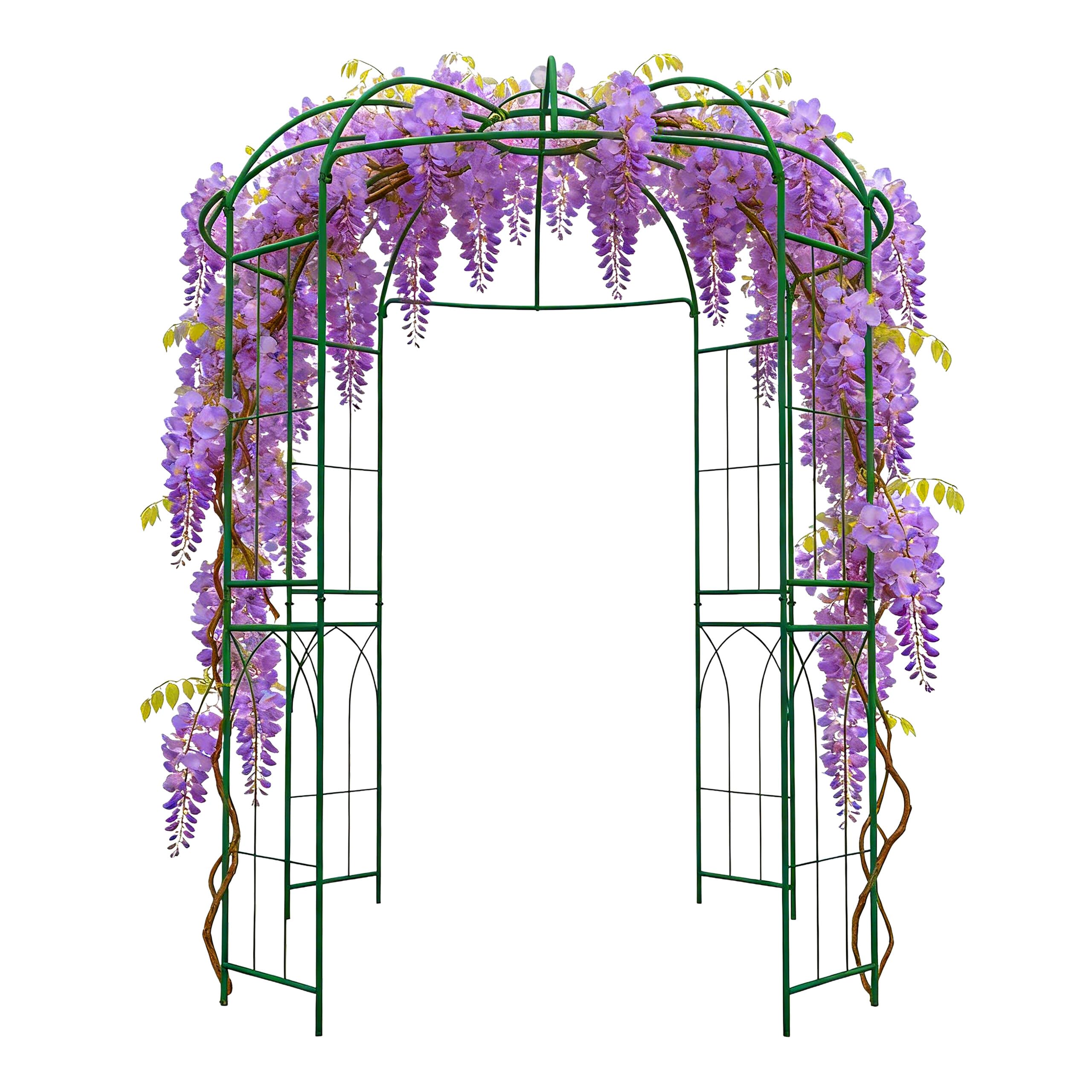 Relaxdays Altana różana metalowa, 275x211x211 cm, ciemnozielona | podpora dla pnączy, do ogrodu, do wejścia