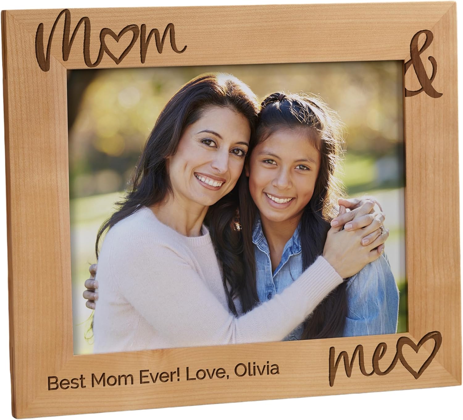 Personalization Universe Mommy & Me Custom Wood Picture Frame - Perfect Personalized First Mother’s Day Gift, 8x10 Photo Insert, Tabletop/Wall Mount Display - 8 x 10 Horizontal