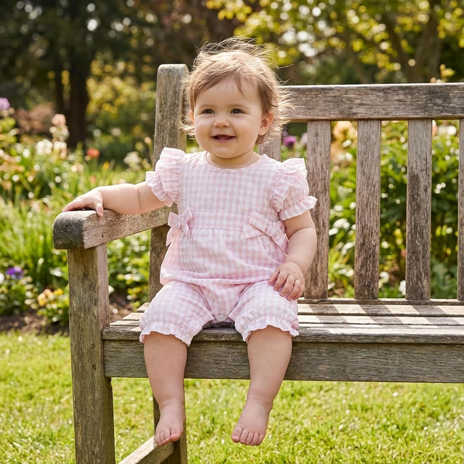 Baby Girl Bubble Romper Newborn Infant Ruffle Short Sleeve Toddler Plaid Jumpsuit Summer Outfit Cute Clothes - Image 4