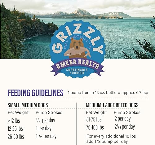 Miniatura 7 de Grizzly Omega Health para perros y gatos mezcla de aceite Omega-3 de salmón salvajeabadejo