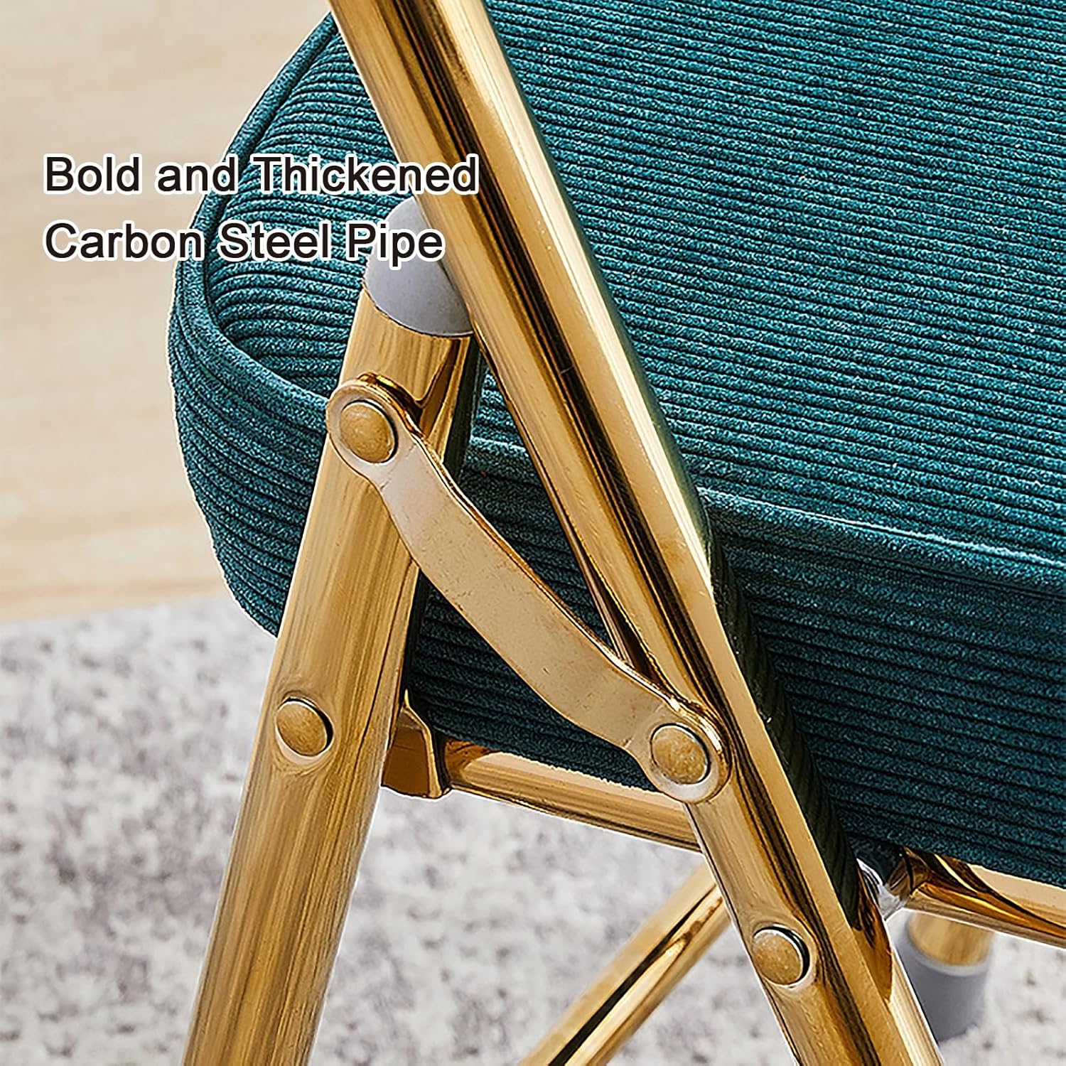 WHYATT Folding Chairs, Outdoor Chair with Padded Seats for Outdoor & Indoor, Portable Stackable Commercial Seat for Events Office Wedding Party (Color : Orange, Size : Electroplated Legs)