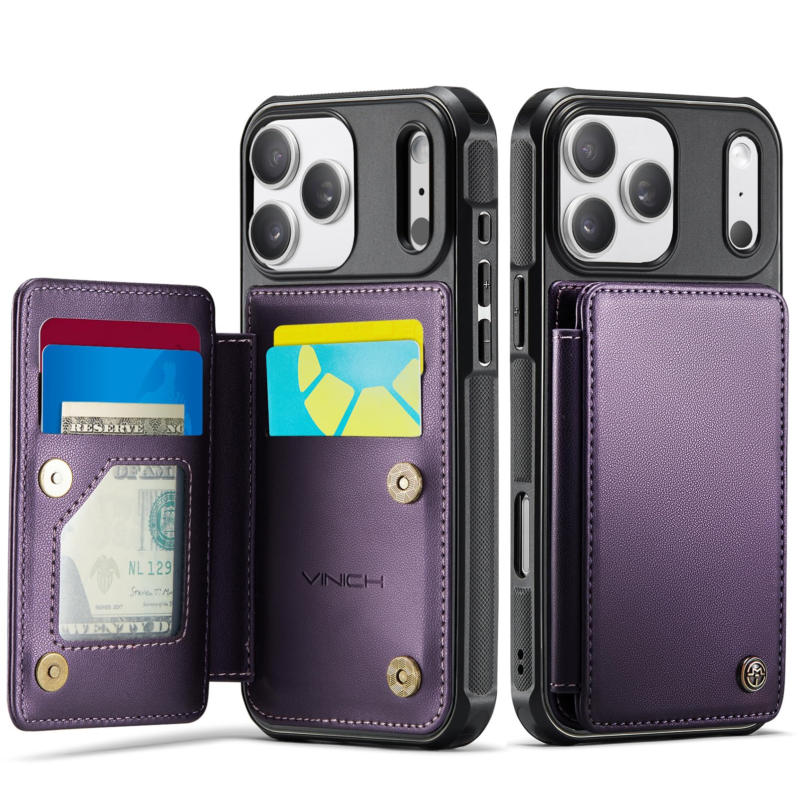Amazon.com: Vinich for iPhone 17 Pro Max Wallet Case with Card