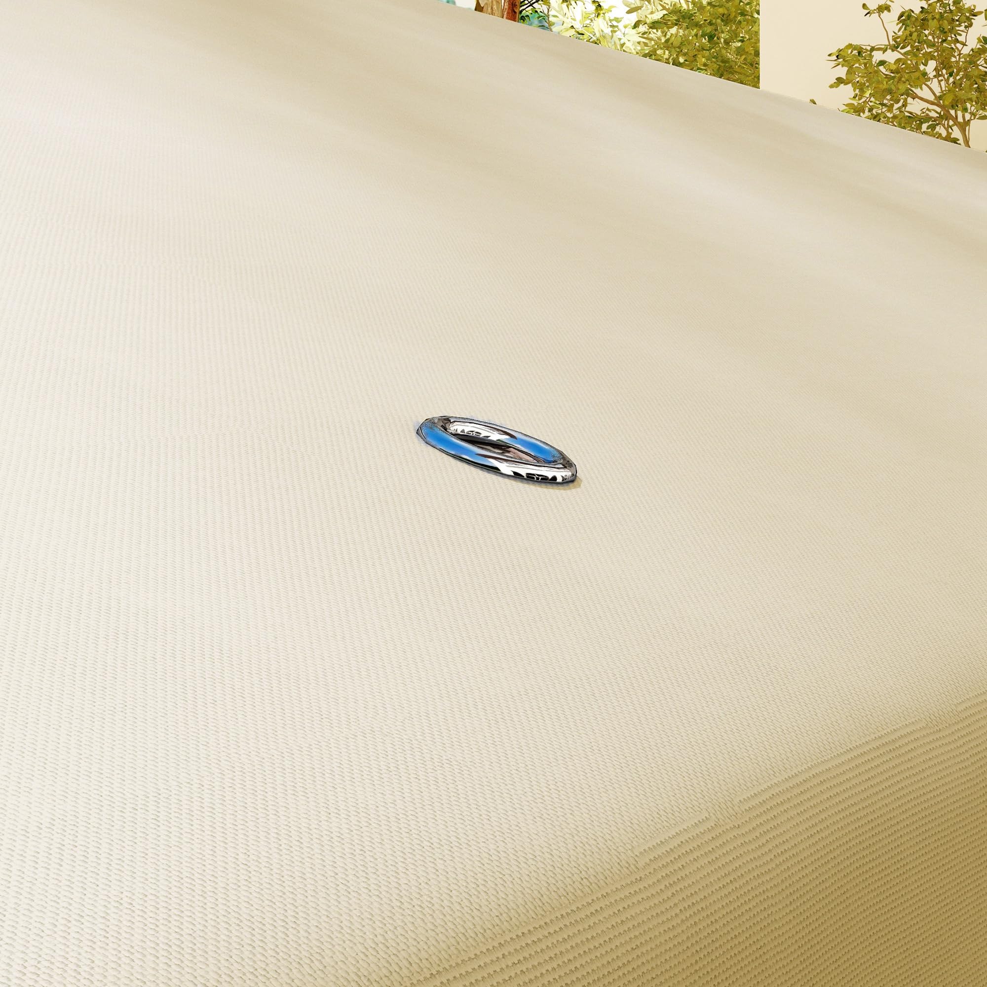 Outsunny Tetto di Ricambio per Gazebo 3x3 m 2 Livelli, Resistente all'Acqua in Poliestere 170g/m², Copertura Beige