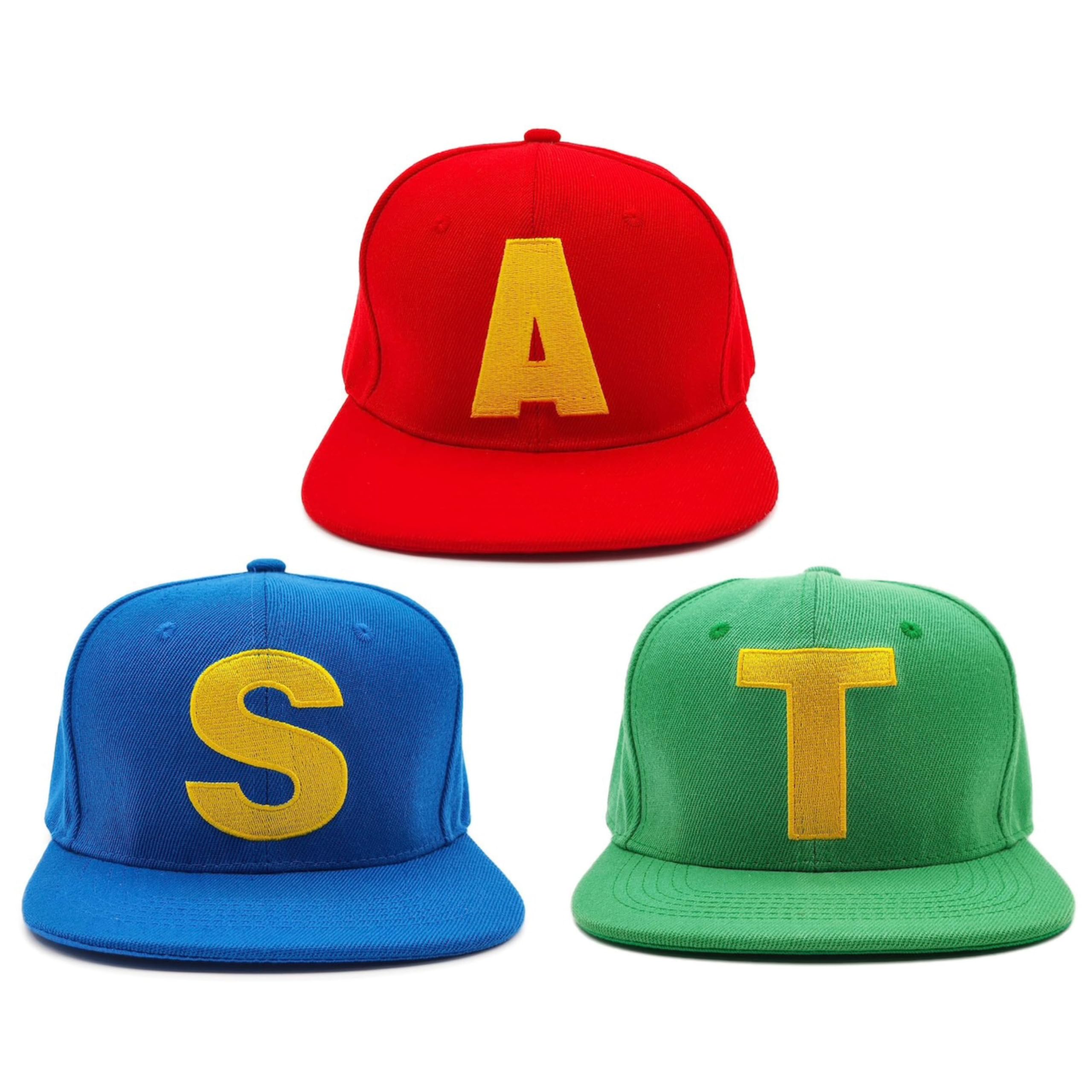 ASVP Shop Casquettes pour Enfants Rouge Bleu Vert avec Bande Réglable et Lettre Brodée Costume