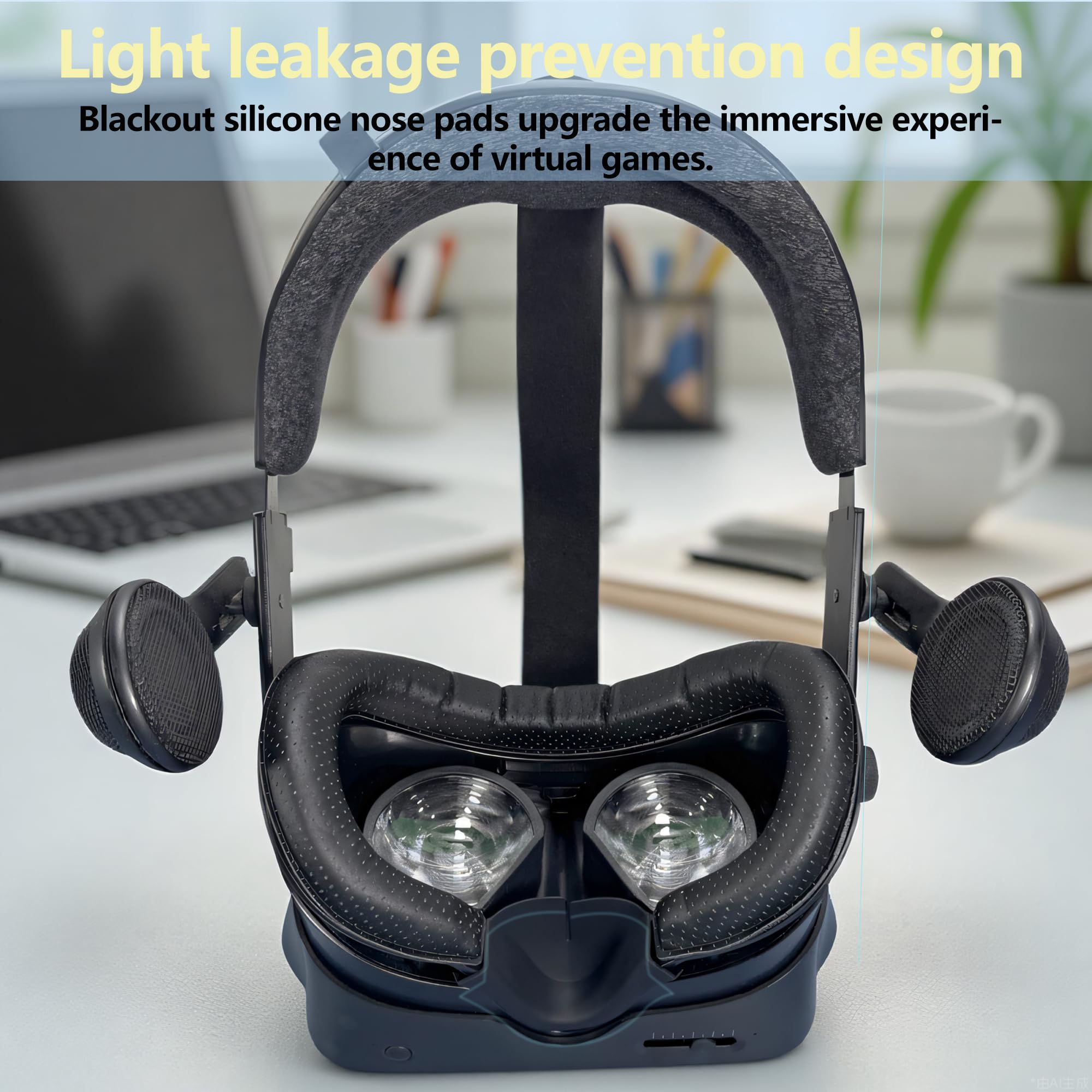 Valve Index Coussinet de Protection Faciale VR Support d'Interface Magnétique Coussin Mousse Cuir PU Plaques Nasales Opaques Silicone Lot 6 Pièces