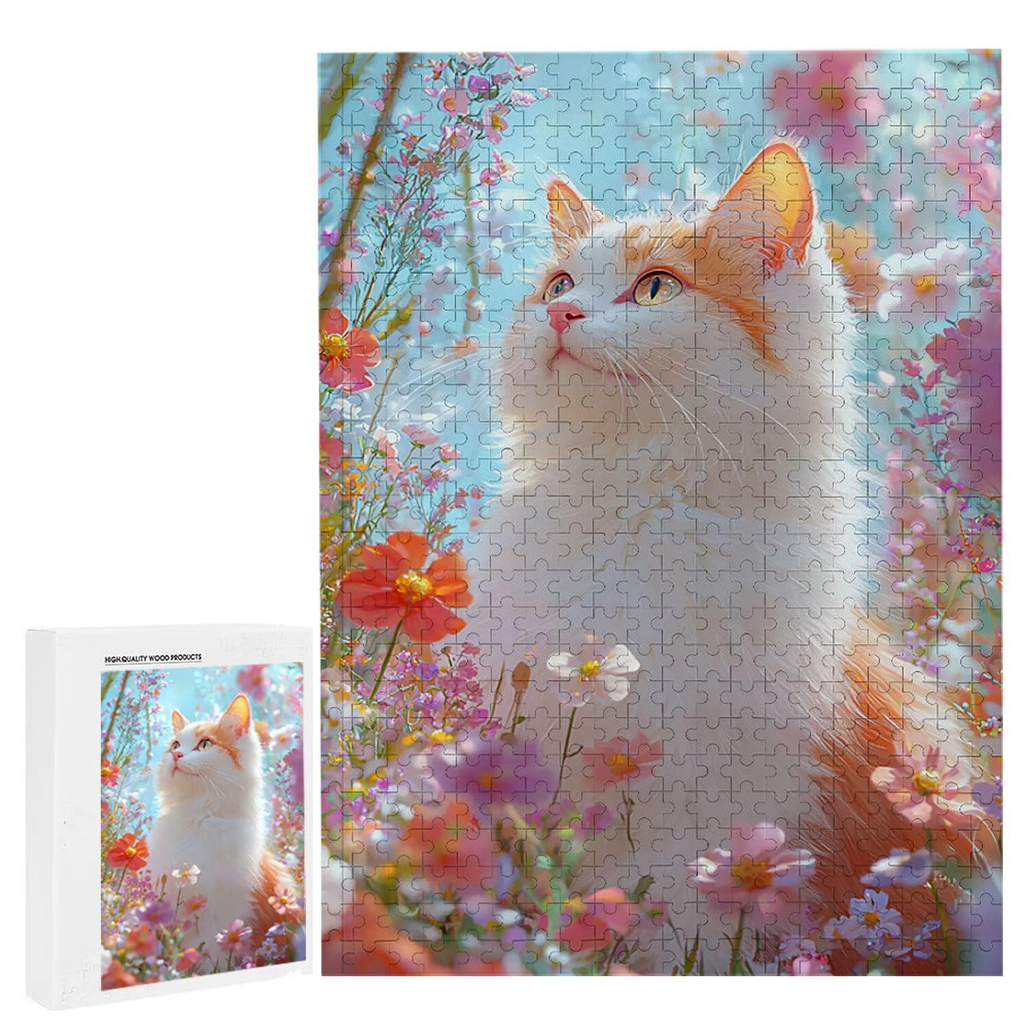 Puzzle dla dorosłych, 1000 sztuk, zwierzę kot, 1000 puzzli dla dorosłych, gra edukacyjna, 76 x 50 cm, odpowiednie do dekompresji i dekoracji ścian pokoju, prezenty j-168