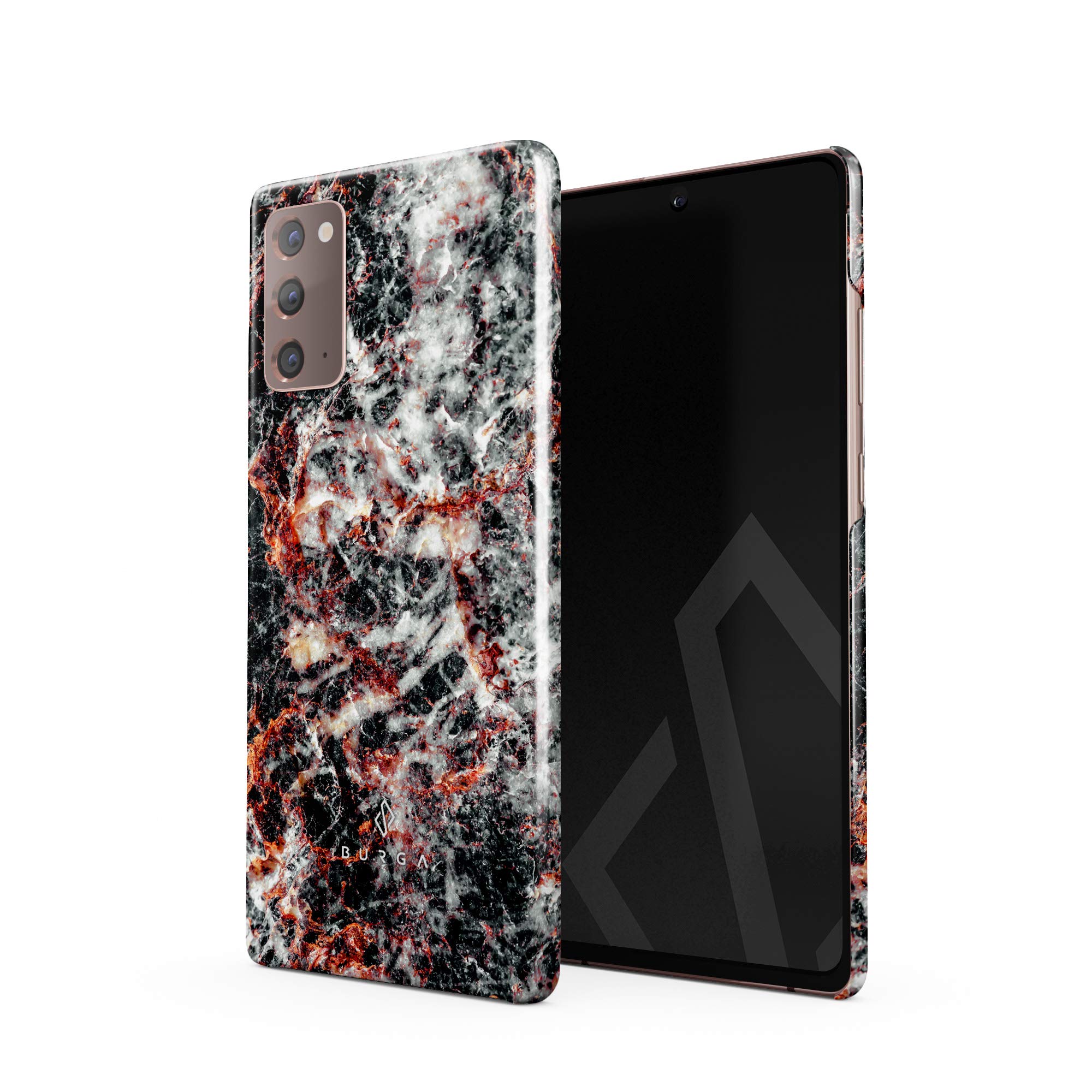 BURGA Phone Case Compatible with Samsung Galaxy Note 20 - Volcano Island Lava Fire Black Marble Cute Case for Girls Thin Design Durable Hard Shell Plastic Protective Case