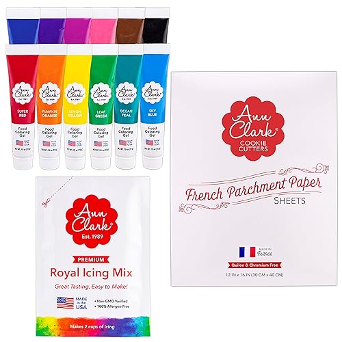 Ann Clark Cookie Cutters Paquete de 12 unidades de gel para colorear alimentos