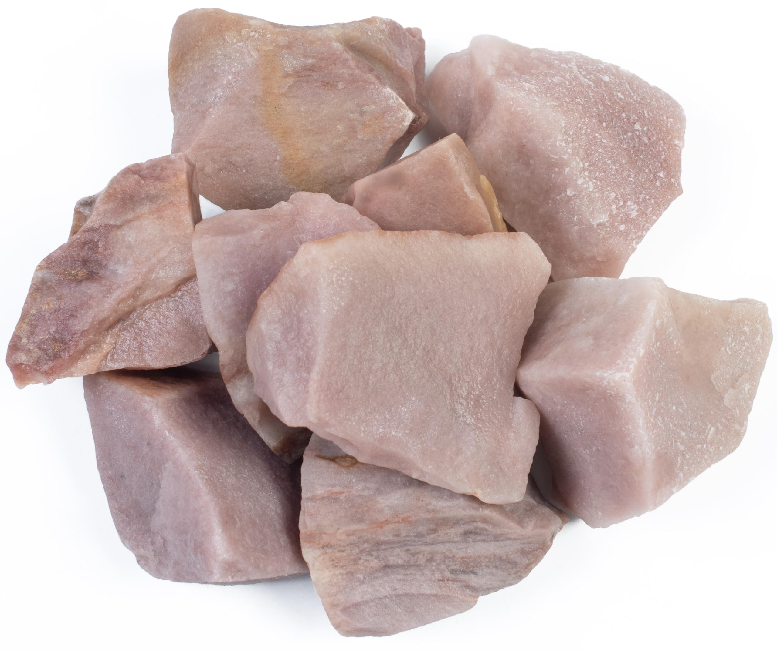 Crocon 1LB Pink Agate Rough Stones and Crystals Bulk - Raw Gemstone for Tumbling Cabbing Polishing Gem Mining Chakra Balancing Reiki and Crystal Healing - Good Luck Fountain Rocks Home Décor Gifts