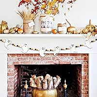 Vista 28 de Gistome Halloween Hanging Decorations Indoor - Felt Bat Wooden Beads Garland