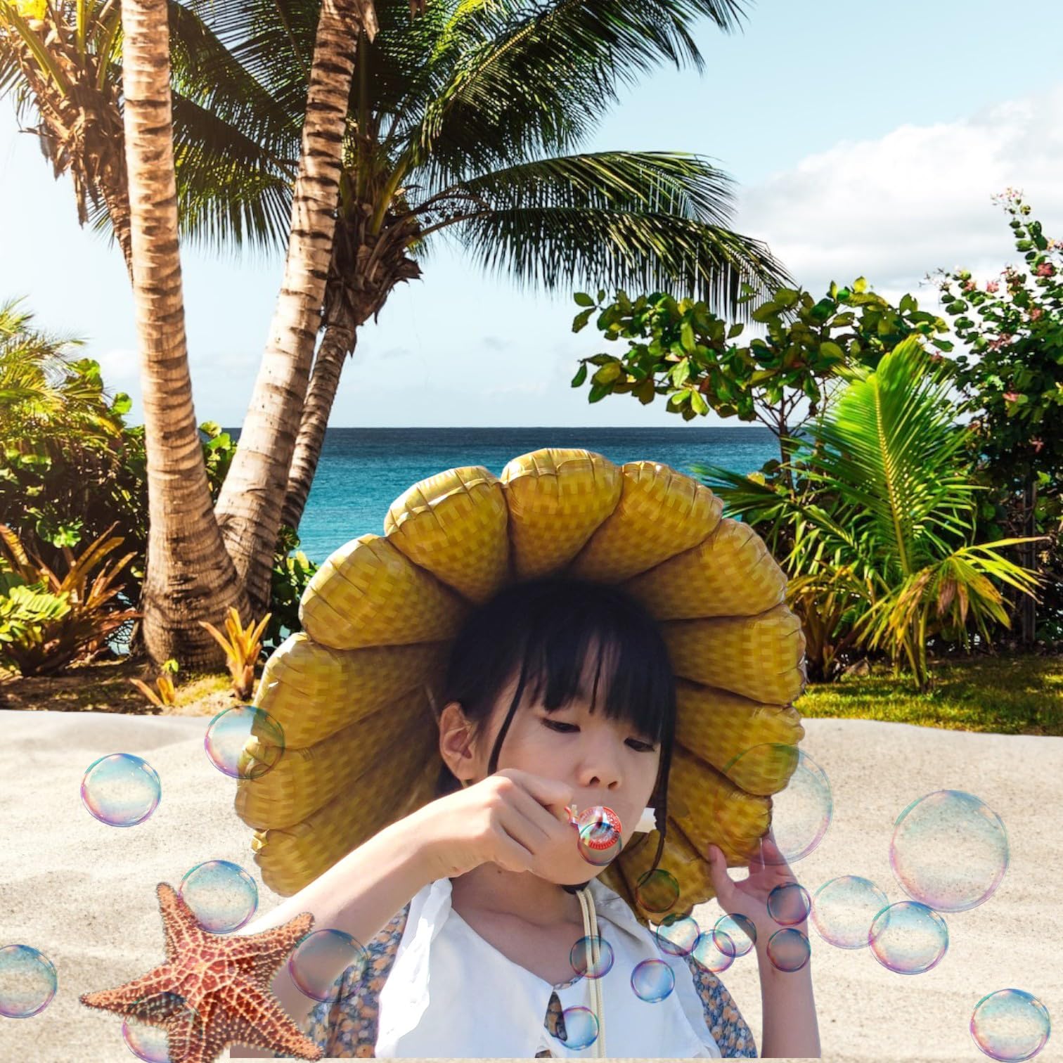 W WANG-ONE 5pcs-Party Hats Birthday SuppliesBalloon Hat Party Hat Outdoor folding hat Halloween hat costume accessories decorations (yellow)