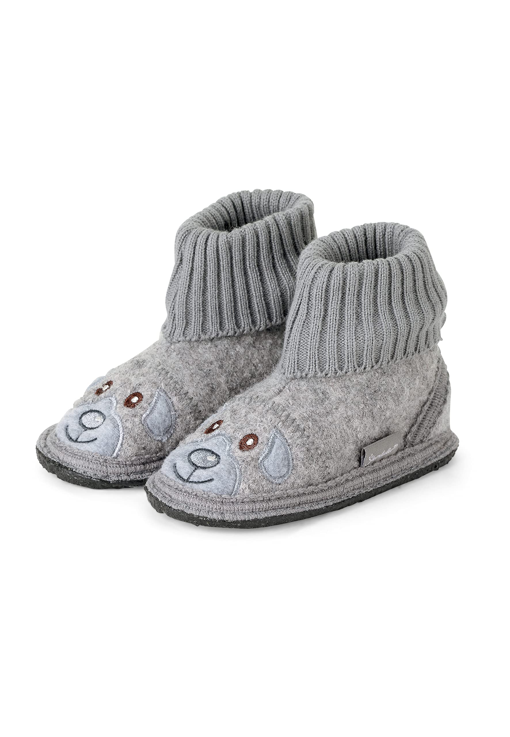 Sterntaler Hausschuhe Bär - Unisex Hausschuhe aus Wollfilz - bequemer Baby und Kinder Hüttenschuh mit rutschfester Sohle - Kindergarten Pantoffeln mit elastischem Strickbund