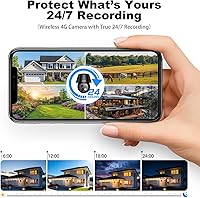 Vista 2 de Cámaras de seguridad solar celular 4G LTE inalámbricas para exteriores, sin WiFi Ultra Cámara de panel solar, grabación 24/7, visión nocturna a
