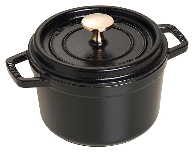 STAUB Cocotte, Gusseisen Bräter, Alle Herdarten inkl Induktion, Rund, 16 cm, 1,2 L, Schwarz - 16 cm, 1,2 L - Schwarz