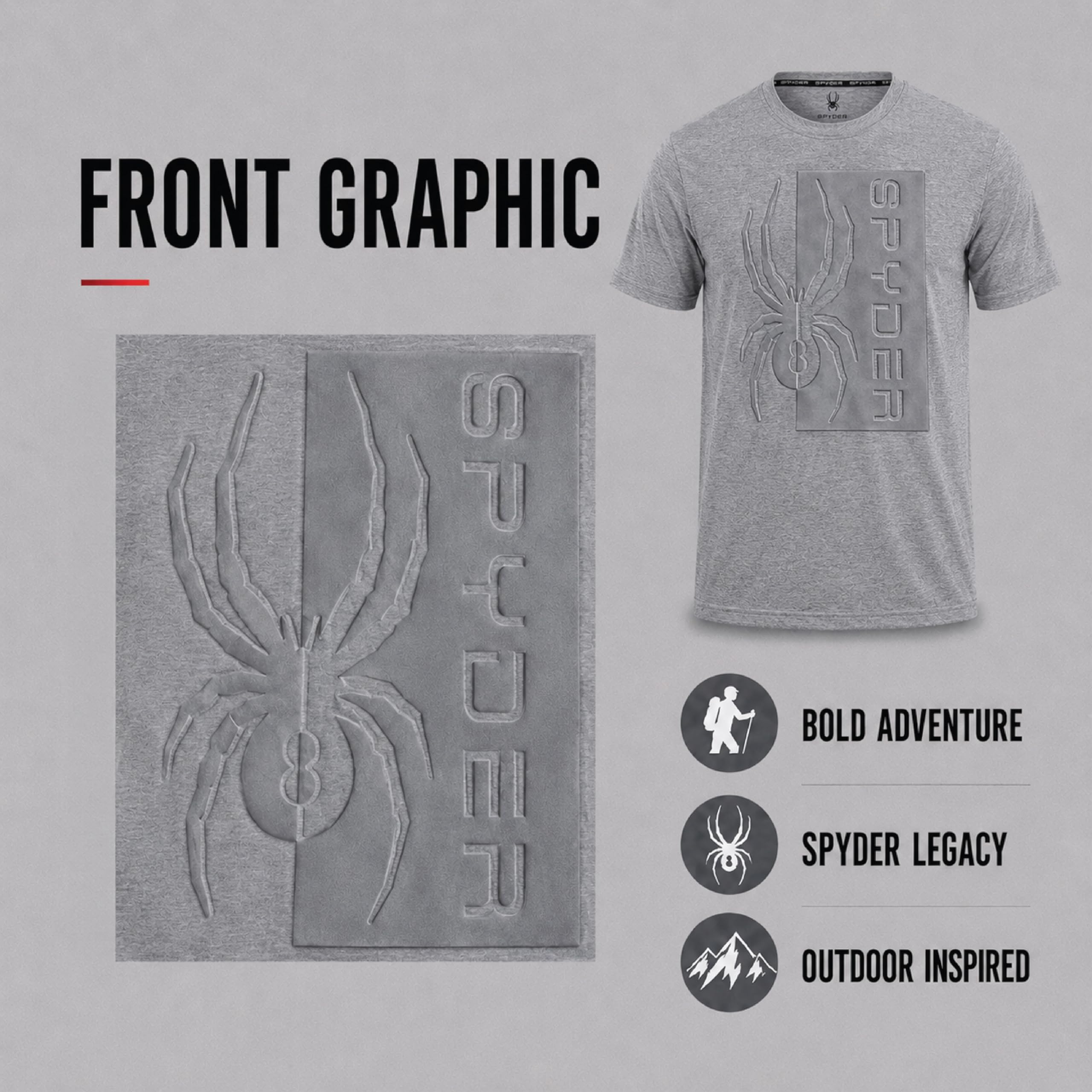 Spyder M Spydr SS tee Shirt Camiseta Hombre (Pack de 1) | Sudadera suave para la calle, comodidad casual diaria para fines de semana, descanso y uso diario