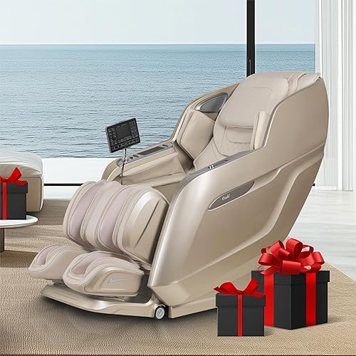 Osaki 4D Achilles l 360 Rotating Footrest l Full Body Massage Chair l Zero Gravity l 360 Kenading Calfrest l Lumbar Heating l Touchscreen Controller l Auto Body Scan l Bluetooth Speaker (Taupe)