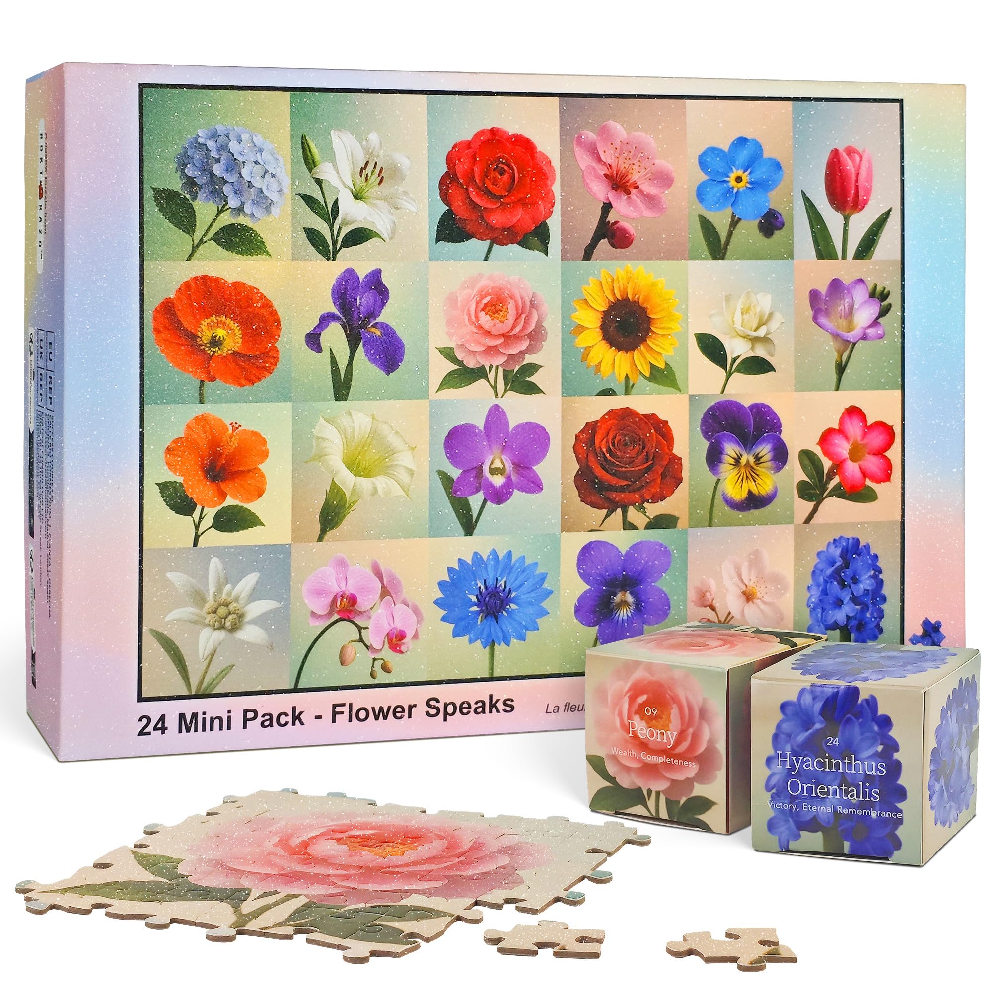 Amazon.com: Flower Speaks, 24 Mini Pack Daily Puzzle, 1000 Pieces