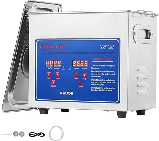 VEVOR Ultrasonic Cleaner 3L-Class Capacity Ultrasonic Parts Cleaner 40kHz, Digital Time and Temp Control, Stainless Steel Ultra Sonic Cleaning Machine with Cleaning Baskets, for Jewelry, Small Items