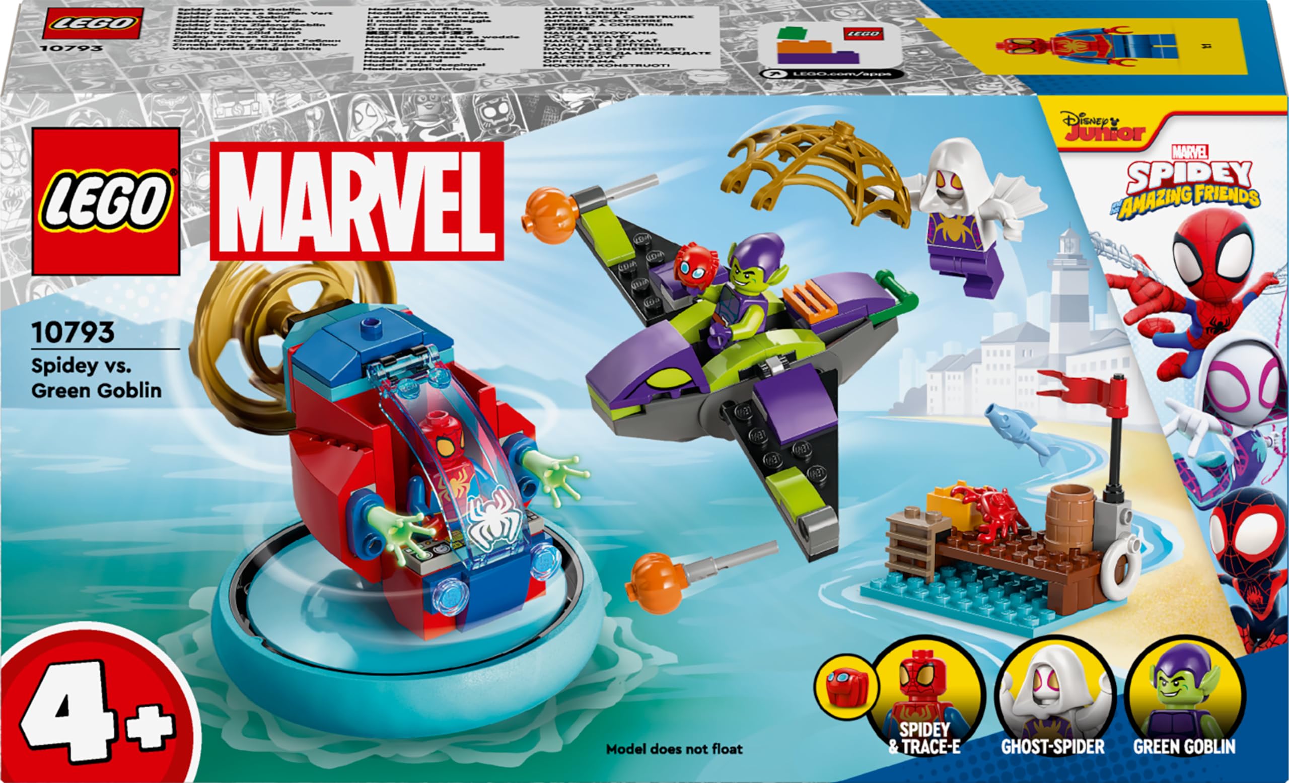 LEGO Spidey e i Suoi Fantastici Amici Spider-man vs. Goblin, Giochi per Bambini e Bambine da 4 Anni in su con Veicoli Giocattolo e 3 Minifigure di Supereroi, Idea Regalo di Compleanno 10793