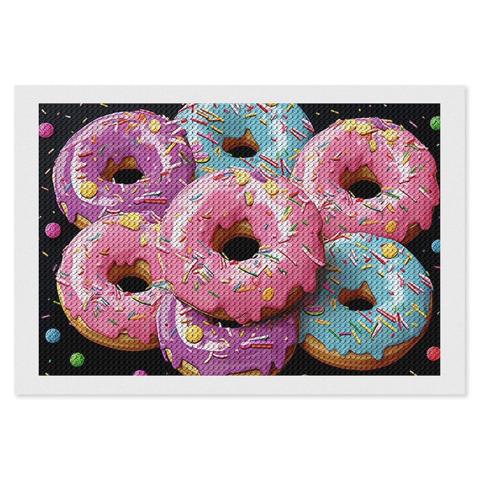NONHAI Diamond Painting Kits for Adults - DIY Diamond Art Kits for Beginners - Full 5D Paint Drill Diamond Dots Paintings- Donut Diamonds Pictures Gem Art and Craft Wall Decor 8"x12"