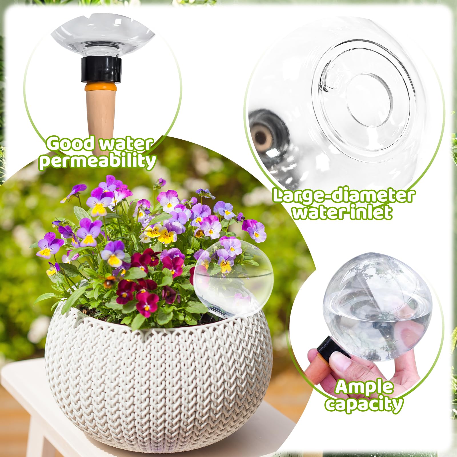 Lot de 4 Boule Arrosage Plante, Reserve Eau Plante, Pot Plante Reserve d Eau, pour Plantes, Arrosage des Chambres, Balcons et Plantes de Jardin, Arrosage Plante Vacances (Transparent, A)