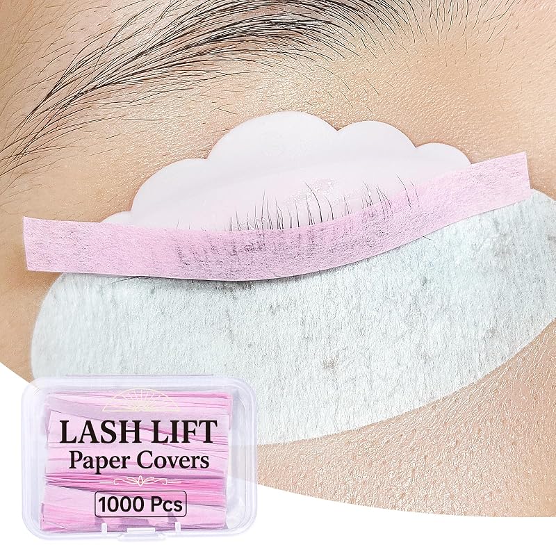Libeauty Tiras de Papel para Permanente de Cílios Rosa, 5 mm, Pacote com 1000 unidades