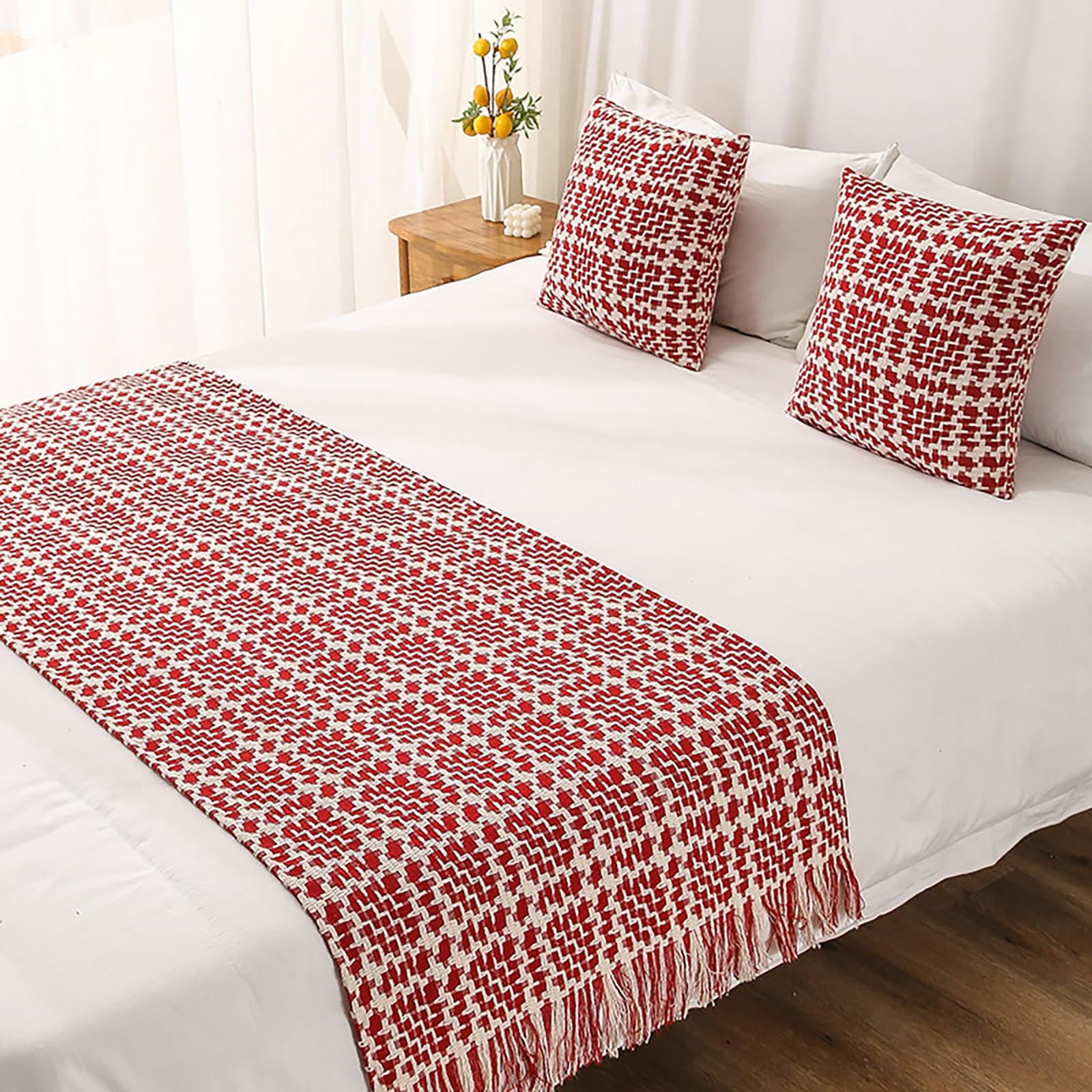 Camino de cama punto para hoteles y hogares modernos que buscan estilo en su ropa de cama