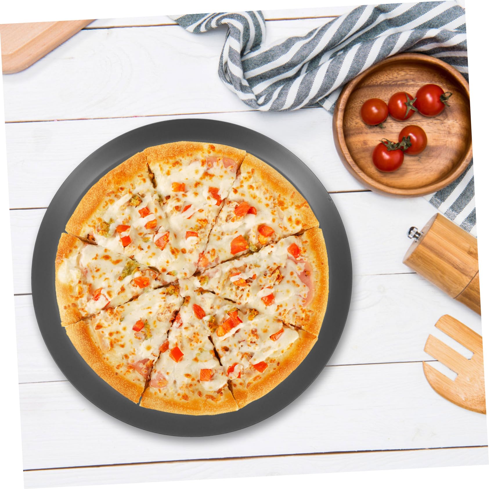 PRETYZOOM Rundes Backblech 33cm Perforiertes aus Aluminiumlegierung Pizza