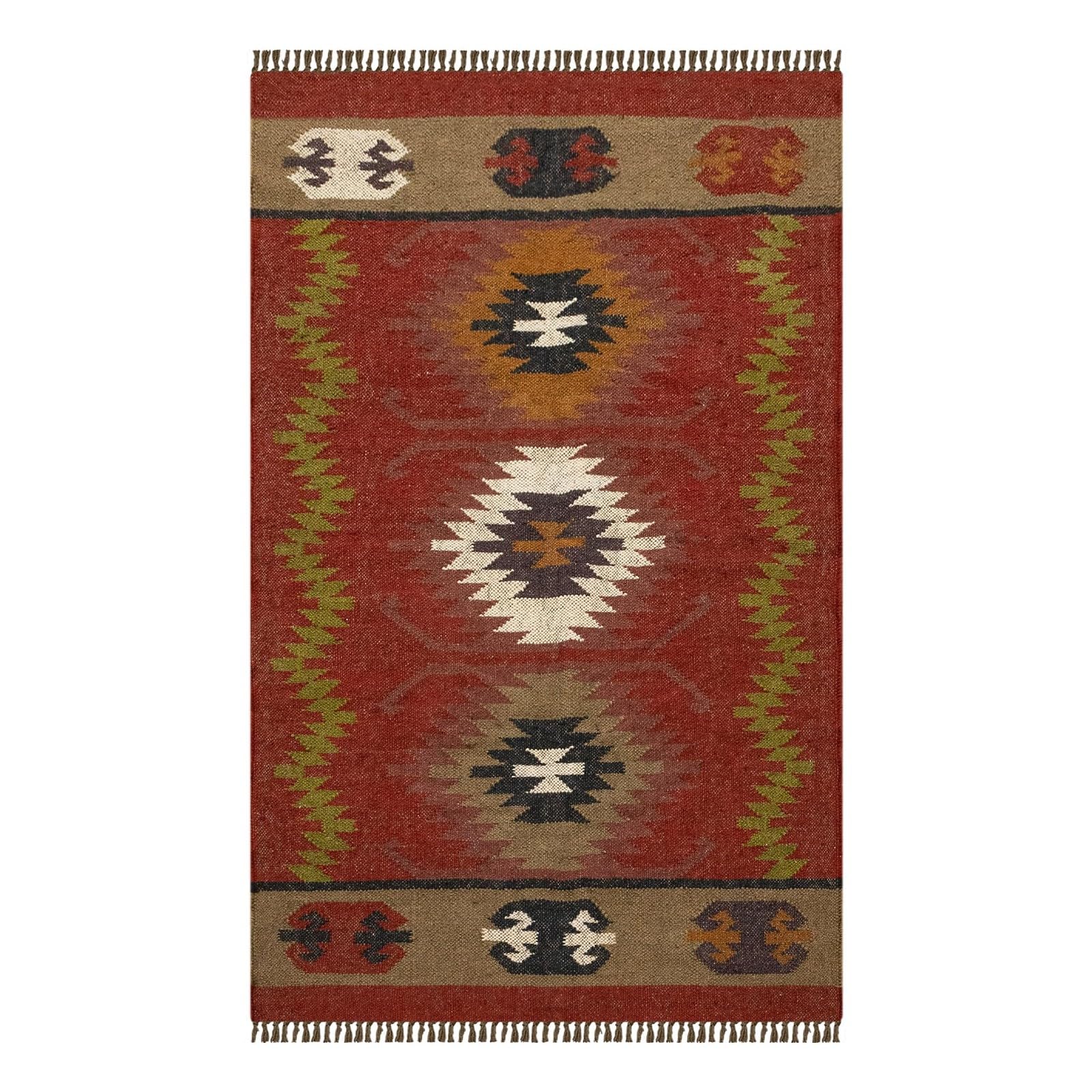 Tapis moderne en laine et jute - Naturel et respectueux de l'environnement, durable et élégant pour salon, chambre à coucher, couloir, 75 x 450 cm