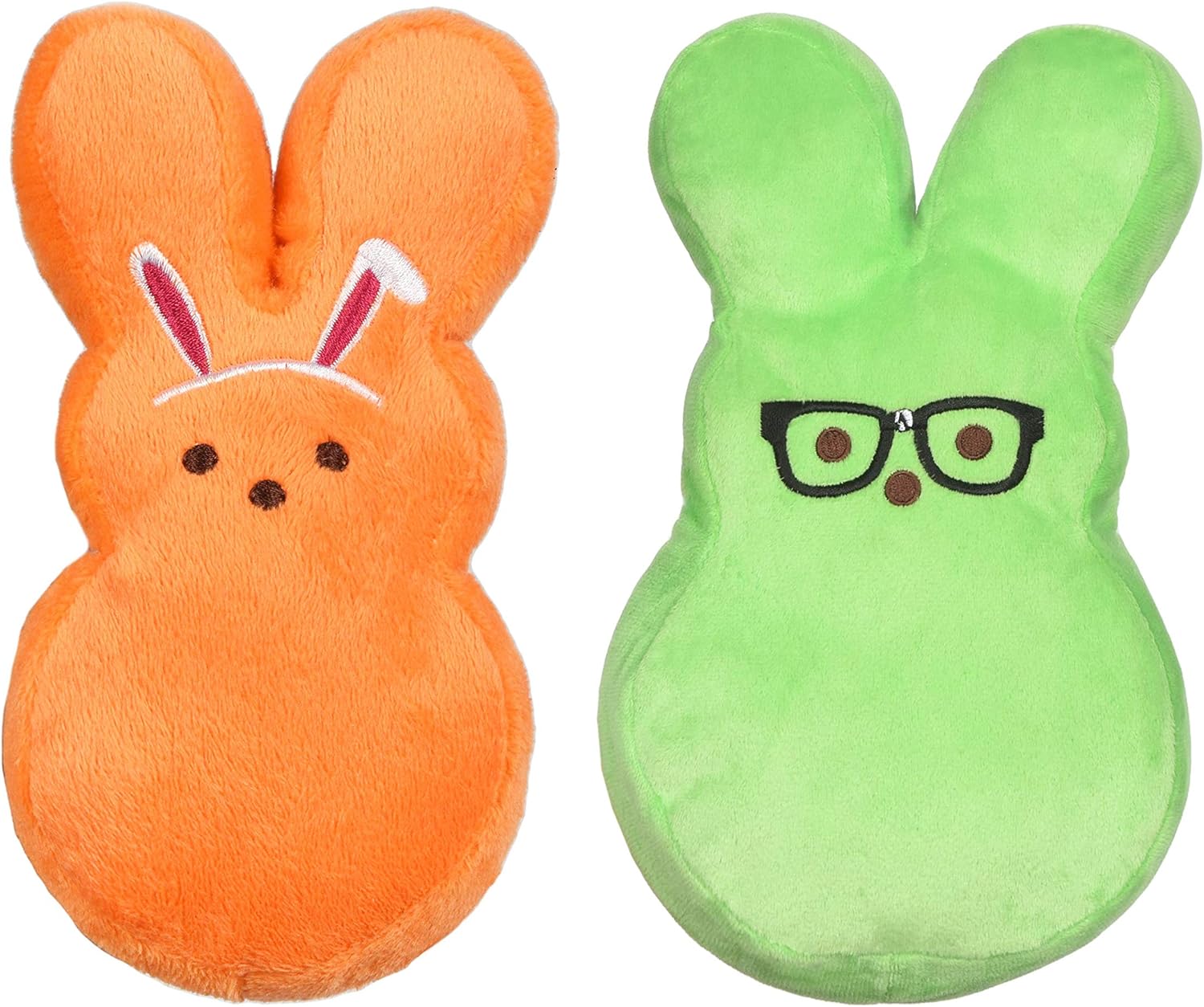 Peeps For Pets DressUp Bunny Dog Toys 12 Inch Orange and Green Peeps Bunny Dog