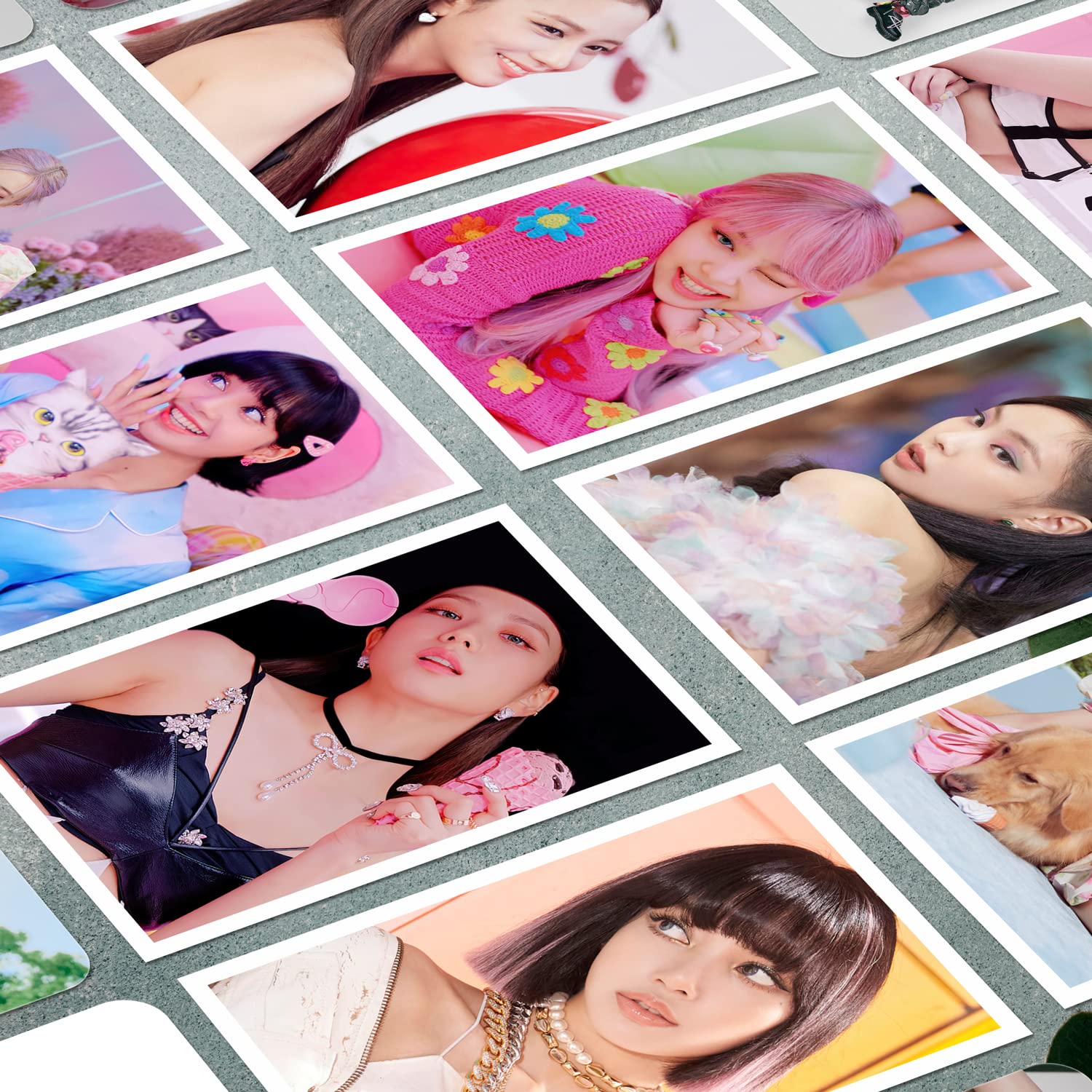 NS Trading Black-pink Ice Cream Song Pack White Border Photocards (Set of 8) 350 GSM Card Glossy Laminated