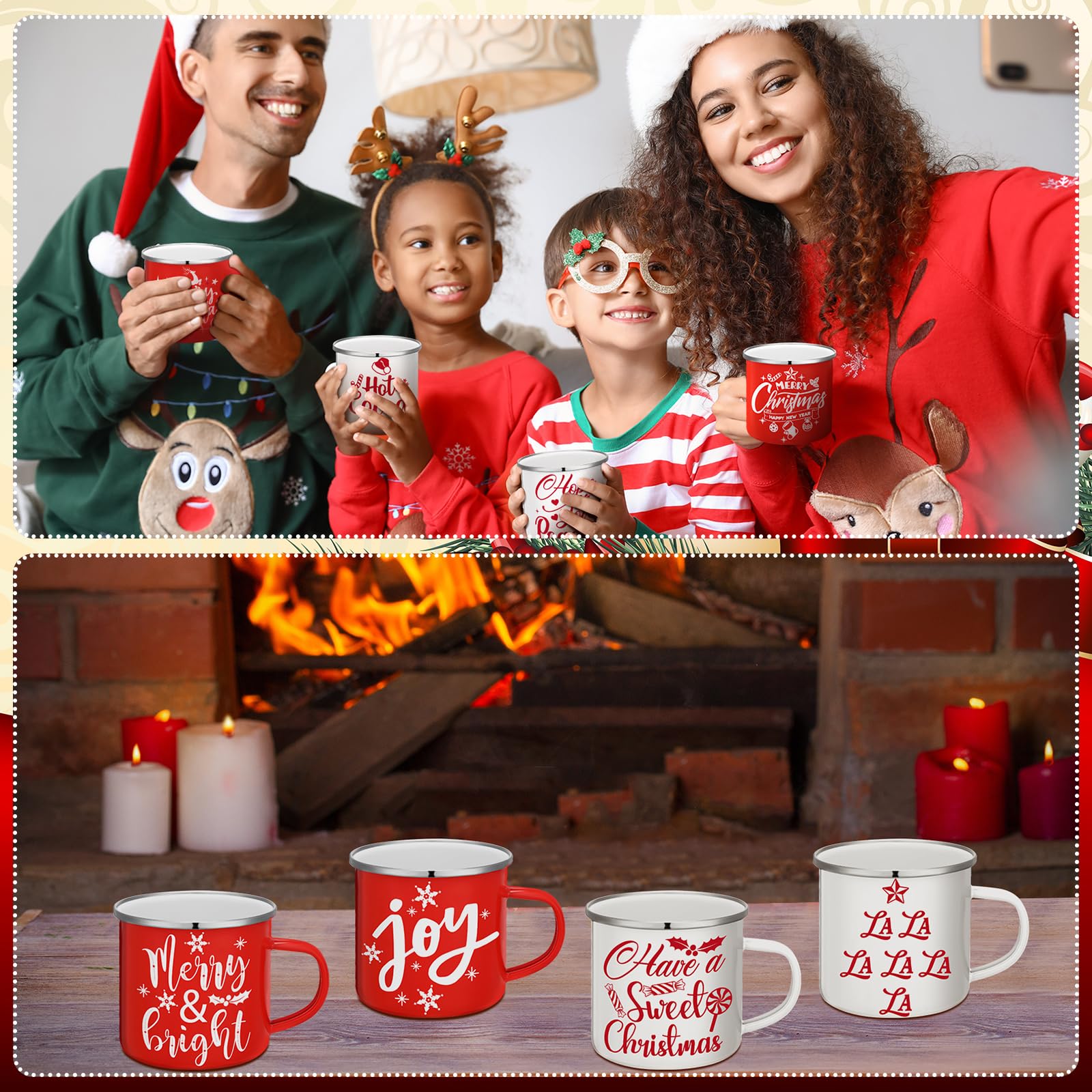 Amazon.com: 12 Pcs Christmas Coffee Mug Bulk Winter Holiday Enamel Mugs  with Quotes 12 oz Seasonal Merry Christmas Hot Cocoa Mugs White Red Cups  Funny Novelty Coffee Mugs for Xmas Coffee Tea