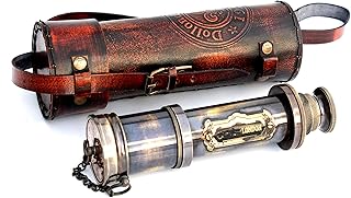 Vintage Brass Ship Telescope – Nautical Marine Spyglass for Sailing, Trekking & Maritime Decoration – Royal Navy Inspired Designer Replica for Sailors & Collectors