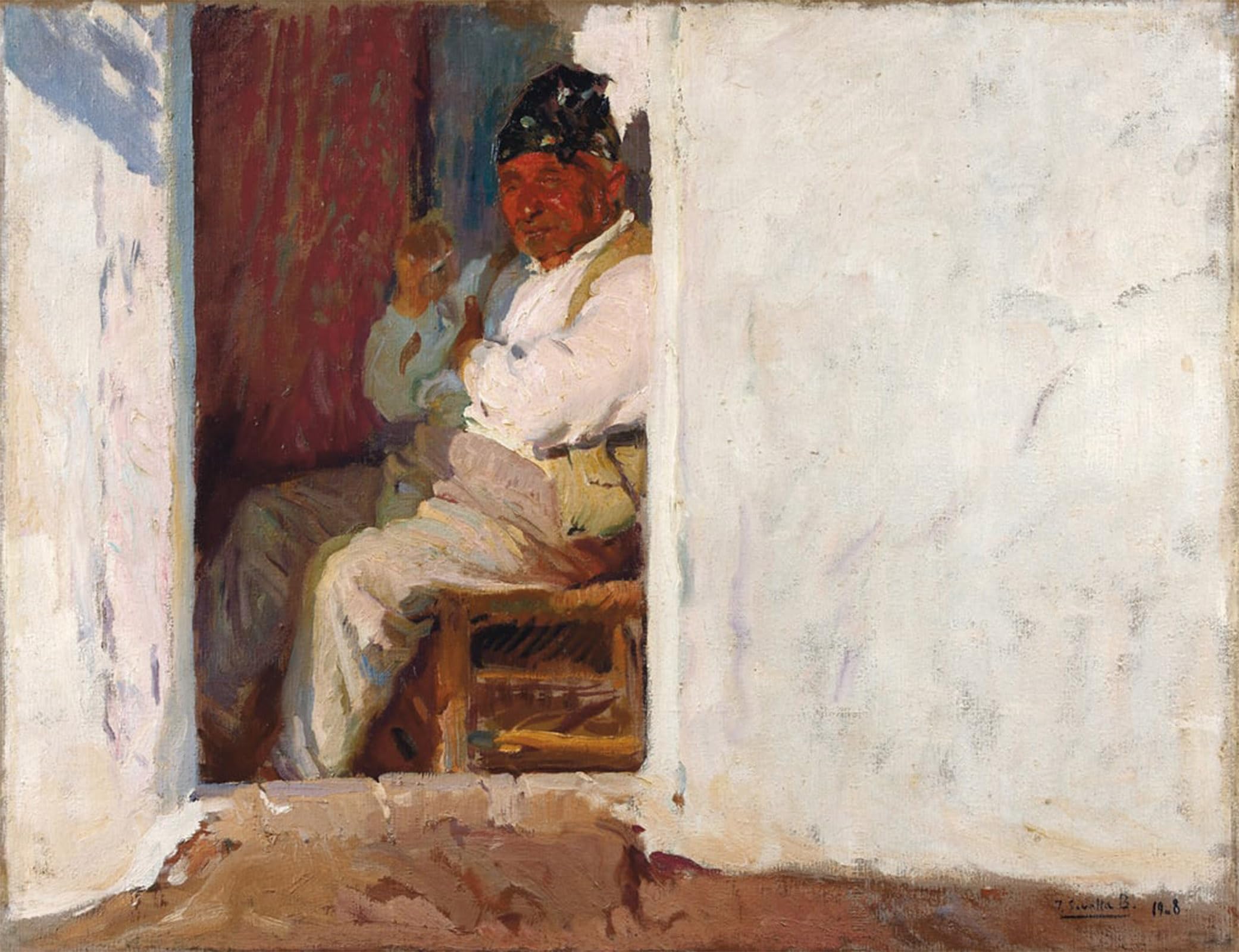 SERENDIPITP Abstract Painting Mural Print Picture Wall Decor Painting Uncle Pancha by Joaquín Sorolla Vintage Wall Artwork for Home Decor 60x90cm