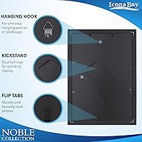 Vista 3 de Icona Bay Marco de fotos negro de 5 x 7, marco profesional moderno, colección Noble