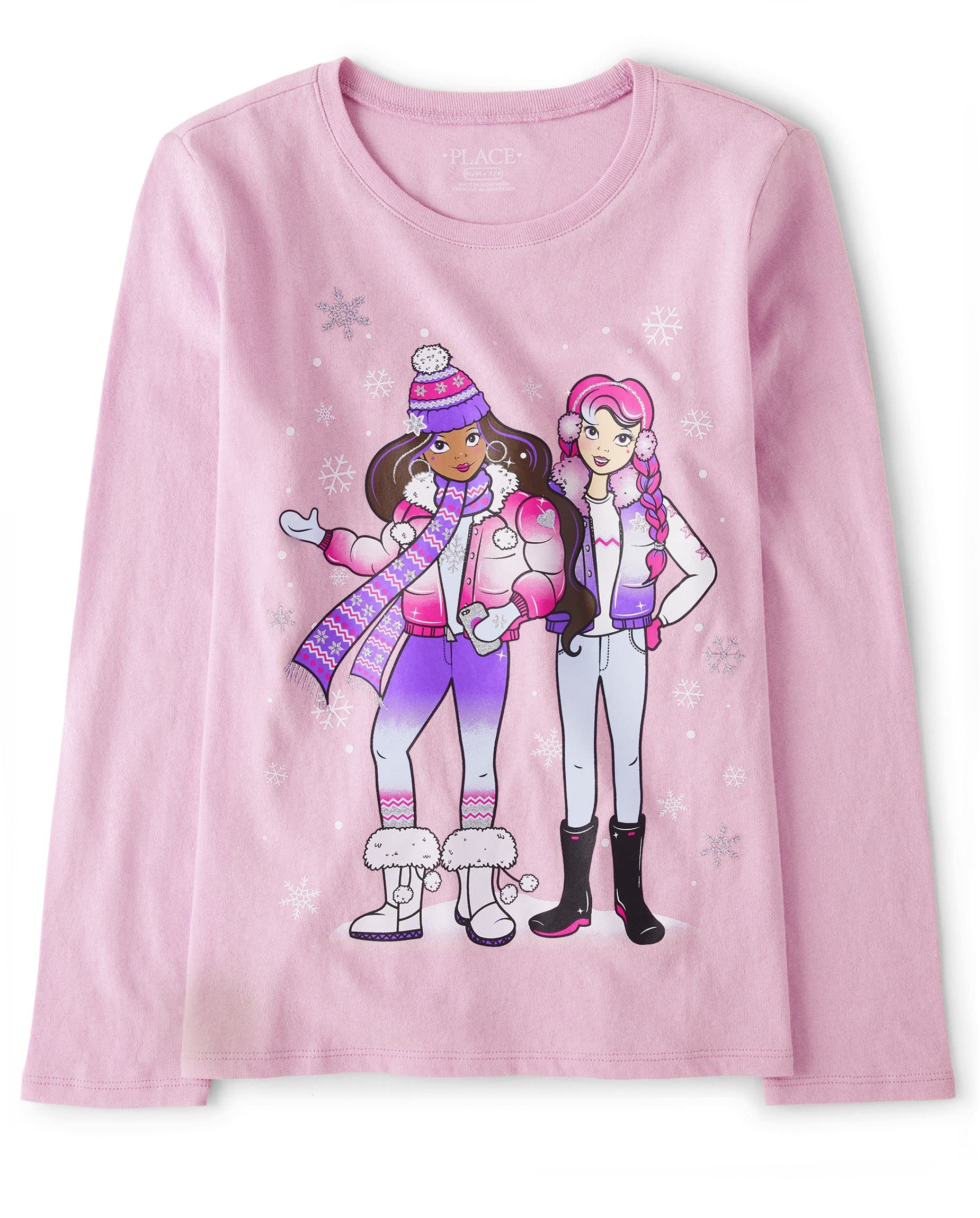 The Children's PlaceGirls Winter Girls Graphic Tee - Dkbubblgum, Dkbubblgum, S (5/6)