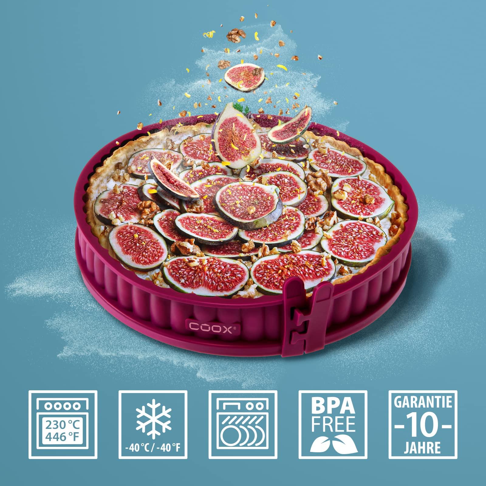 Stampo Per Quiche In Vetro Ø 26 Cm Con Piedini - Coox, Antiaderente E Lavabile In Lavastoviglie - Foto 5