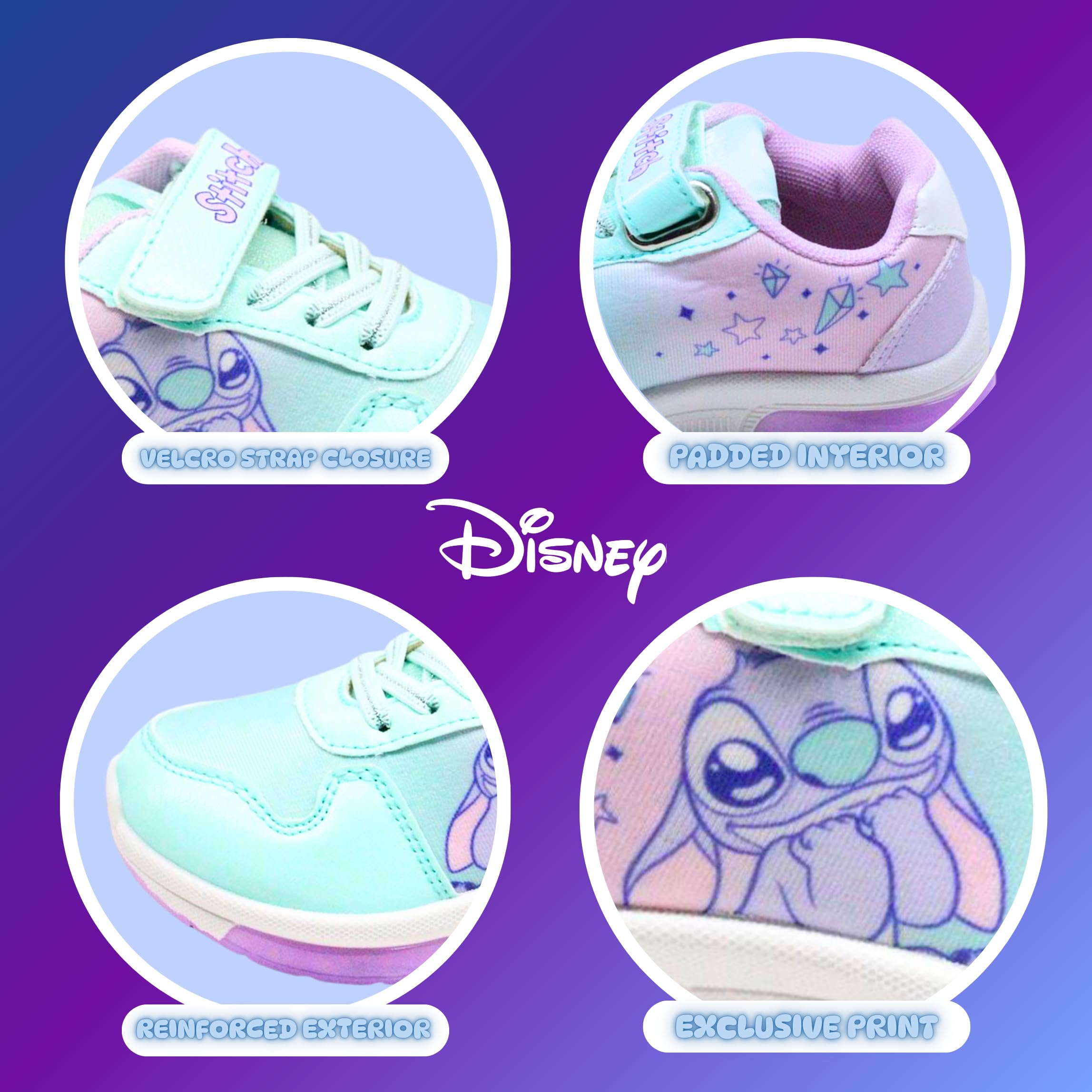 Disney Stitch Zapatos Niñas, Calzado Diseño Stitch Deportivas Bajas, Incluye Caja de Regalo, Tallas EU 25 a 32