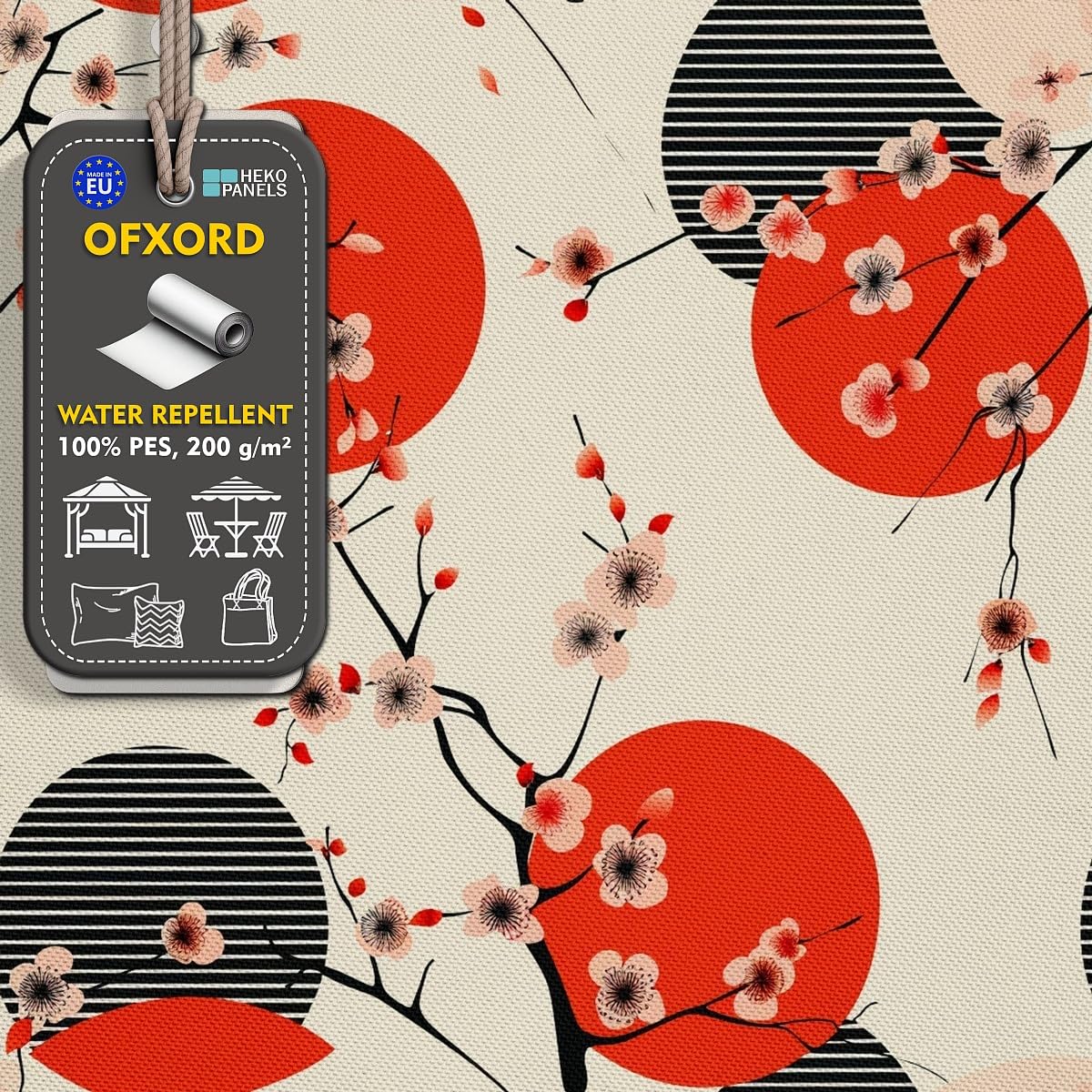 HEKO PANELS Tela Oxford impermeable primavera Sakura 5 metros 155 x 500 cm