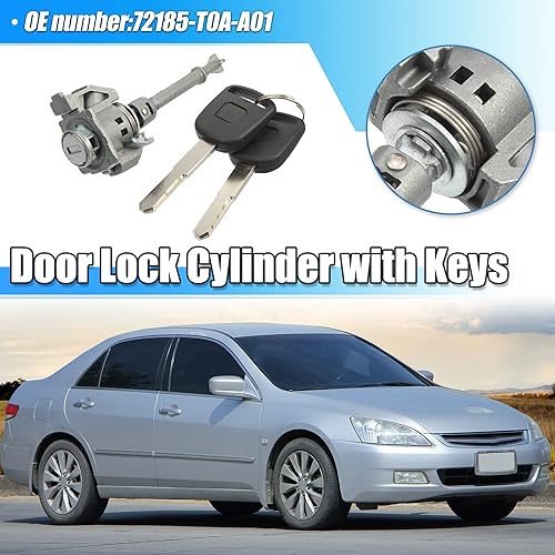 Miniatura 2 de X AUTOHAUX Juego de cilindros de bloqueo de puerta lateral del conductor con 2 llaves para Honda CRV 2012-2016 72185-T0A-A01