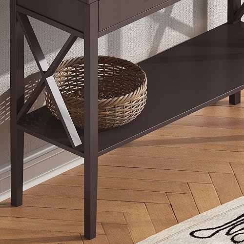 Miniatura 4 de ChooChoo Console Table with Drawers, Narrow Wood Accent Sofa Table Entryway Table with Storage Shelf for Entryway, Front Hall, Hallway, Living Room,