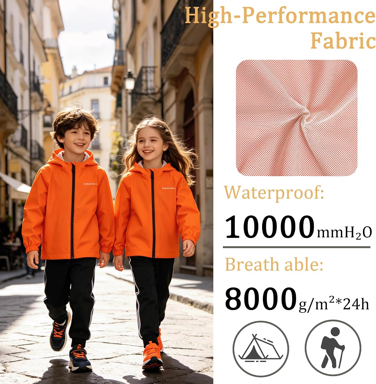 Raincoat for Girls Boys Kids Rain Jacket Waterproof Kids Lightweight Hooded Raincoats Windbreakers
