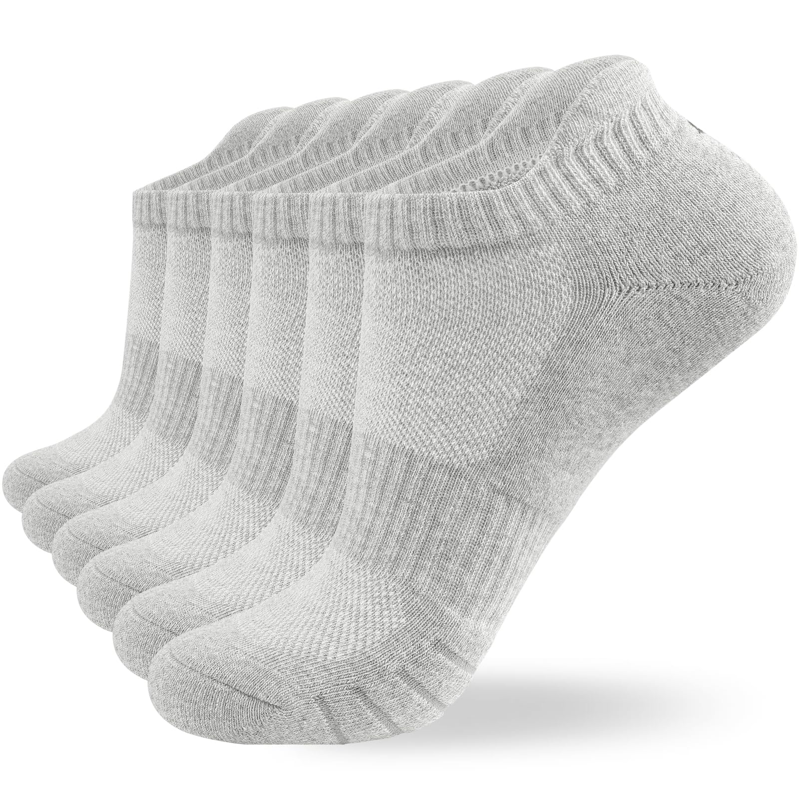 coskefy 6 Paar Sneaker Socken Herren Damen Baumwolle Sportsocken Kurz Running Socken Laufsocken Knöchelsocken Schwarz Weiß Grau Atmungsaktiv