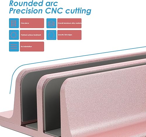 Miniatura 7 de VANZACK Vertical Laptop Stand with Double Slots Desktop Holder for Office and Home Stable Weighted Base Fits Various Laptops Tablets and Phones