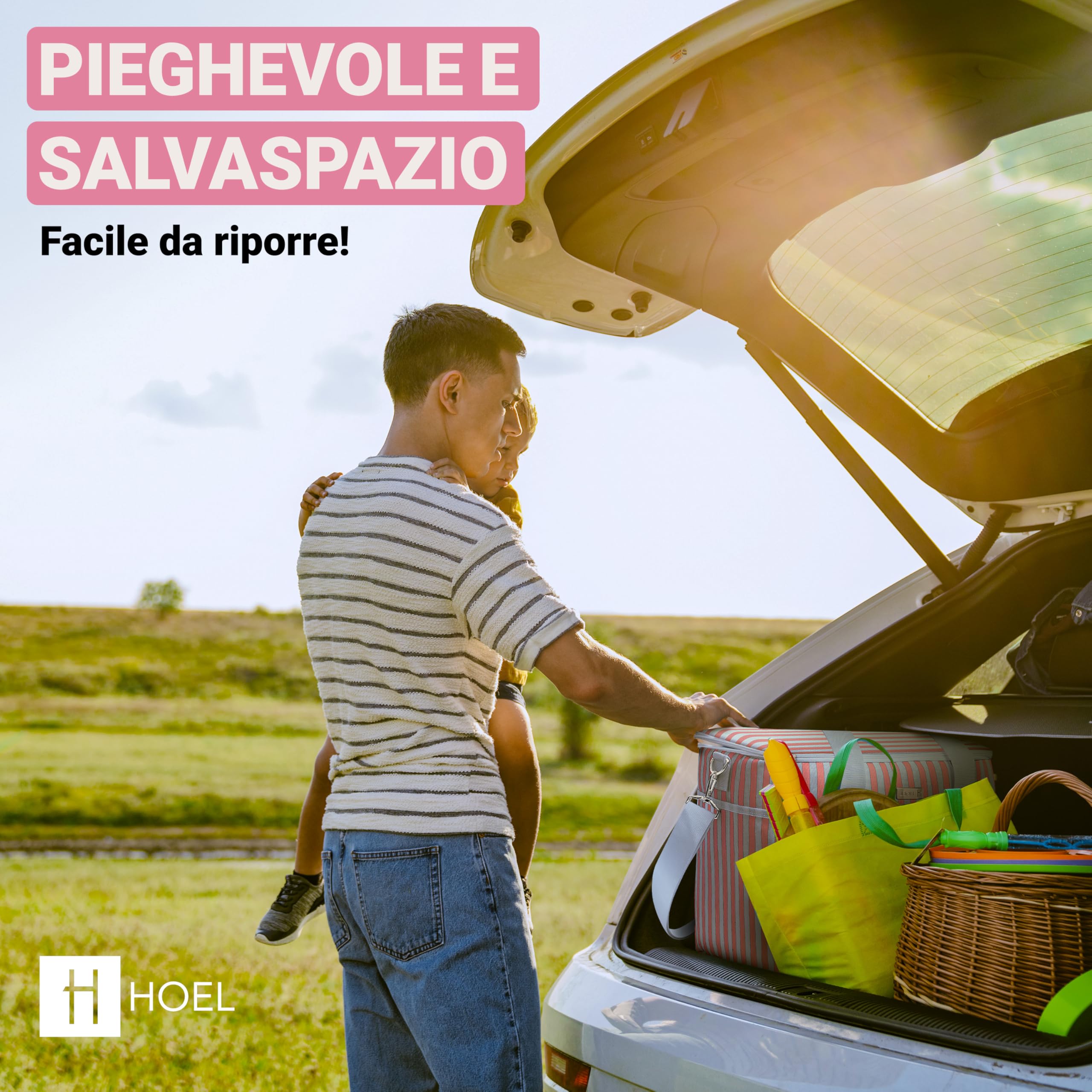 HOEL Borsa Termica per Cibo e Bevande, Isolata, Impermeabile e a Prova di Perdite, per Auto e Shopping, da Picnic