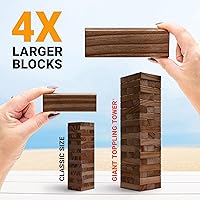 Vista 5 de GoSports Juego Gigante de Apilamiento de Madera para Exteriores – Torre de Derribo Grande con Estuche