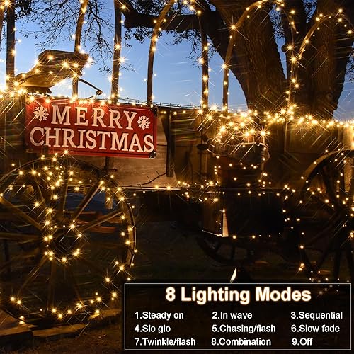 Miniatura 5 de echosari Paquete de 2 Luces de Navidad a pilas de 16 pies, alambre verde, 50 luces LED con control remoto, temporizador, 8 modos, regulables para
