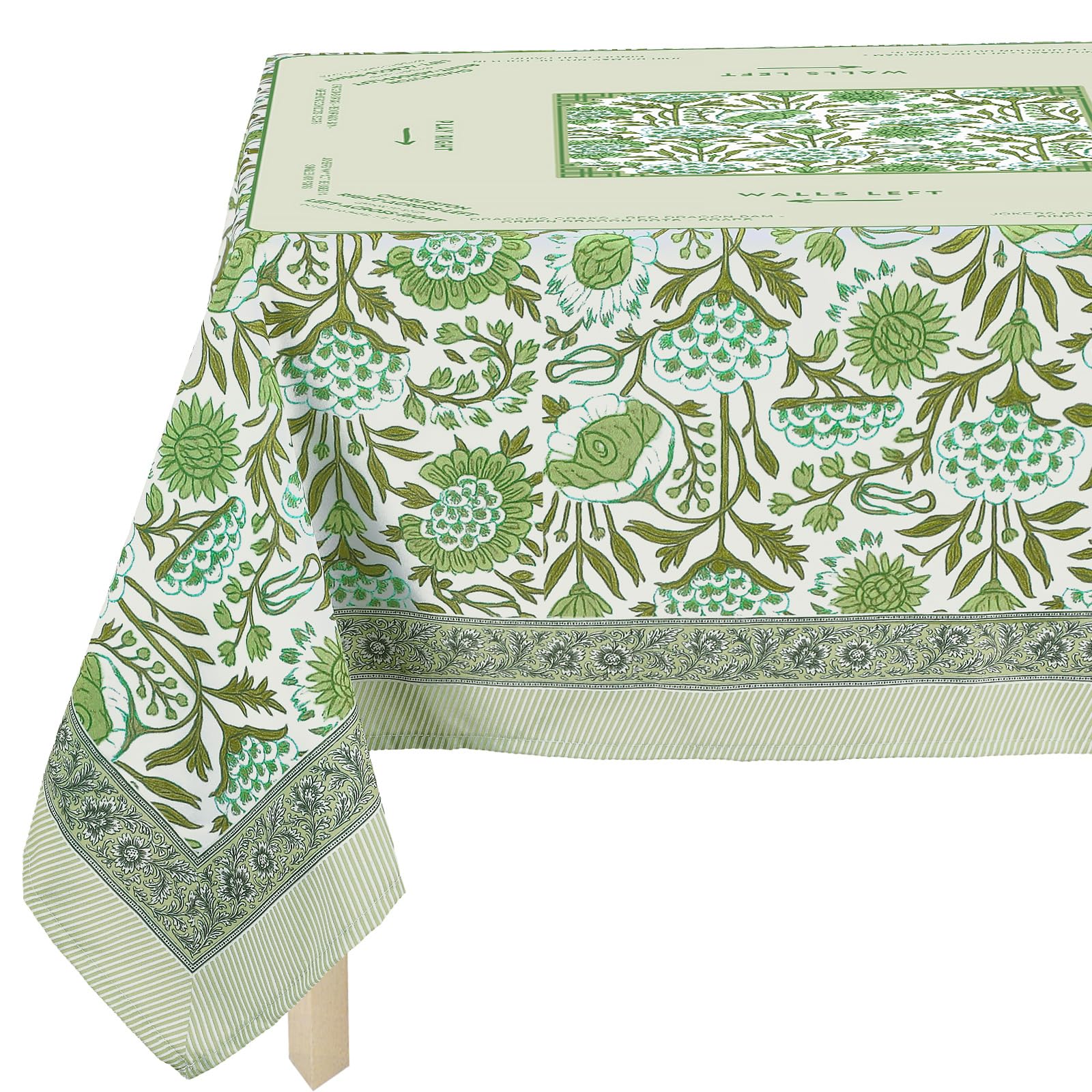 Photo 1 of Hillsuren Mahjong Tablecloth 55" x 55" Green Flower